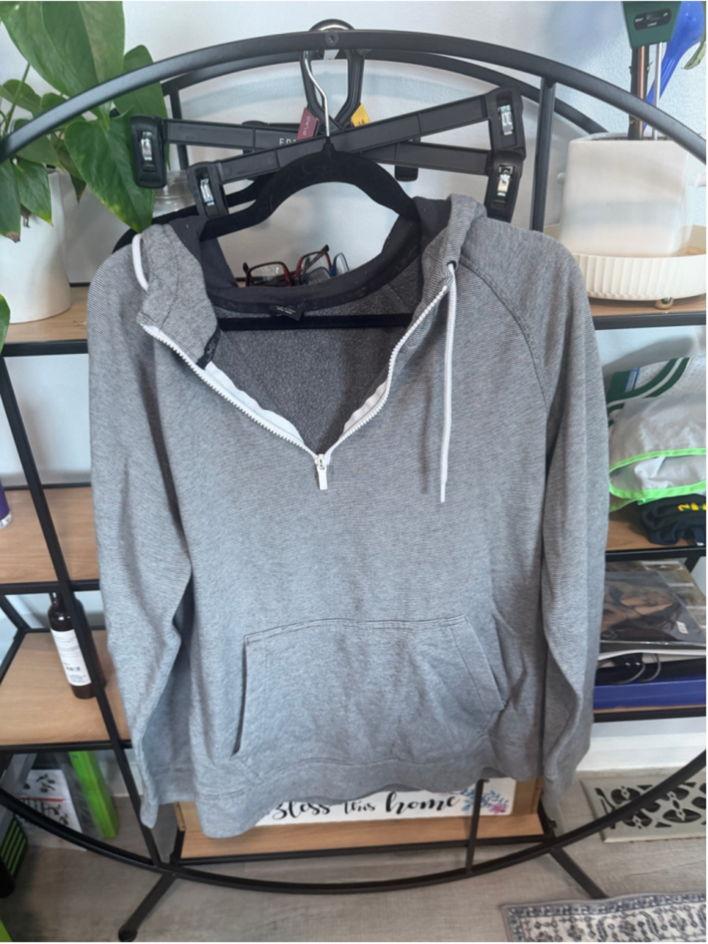 Men's Layer 8 Gray & Black Hoodie XL